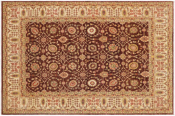 handmade Traditional Kafkaz Chobi Ziegler Brown Beige Hand Knotted RECTANGLE 100% WOOL area rug 9 x 12